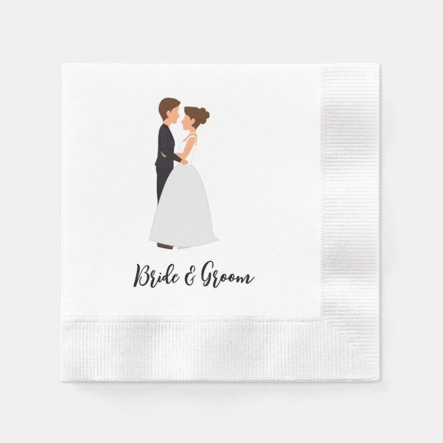 Mr & MRs Wedding  Bride & Groom Couple Napkins (Front)