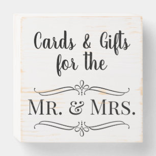 Mr. & Mrs. Wedding Cards n Gifts Table Wooden Box Sign