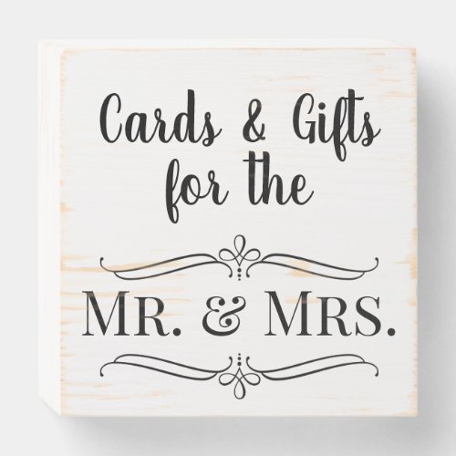 Mr  Mrs Wedding Cards n Gifts Table Wooden Wooden Box Sign