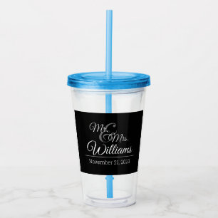 Mr. & Mrs. Wedding Celebration Date Acrylic Tumbler
