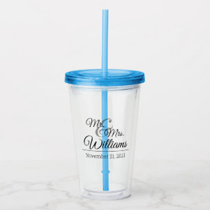 Mr. & Mrs. Wedding Celebration Date Acrylic Tumbler