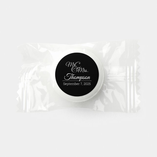 Mr. & Mrs. Wedding Celebration Date Life Saver® Mints (Front)