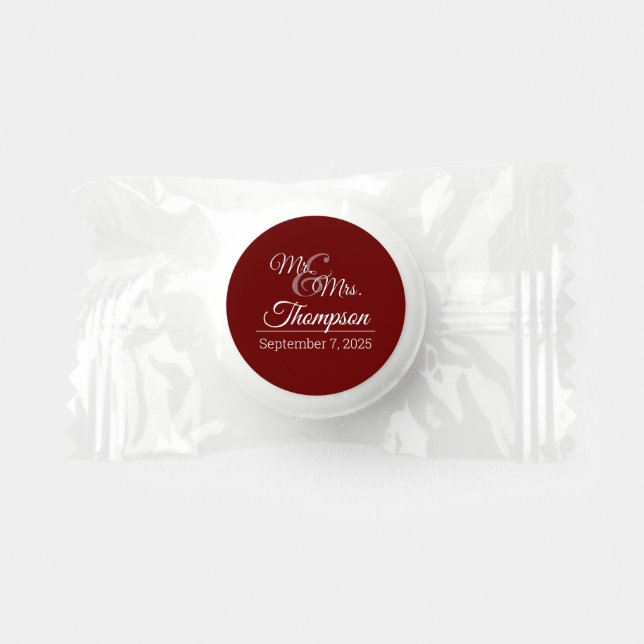 Mr. & Mrs. Wedding Celebration Date Life Saver® Mints (Front)