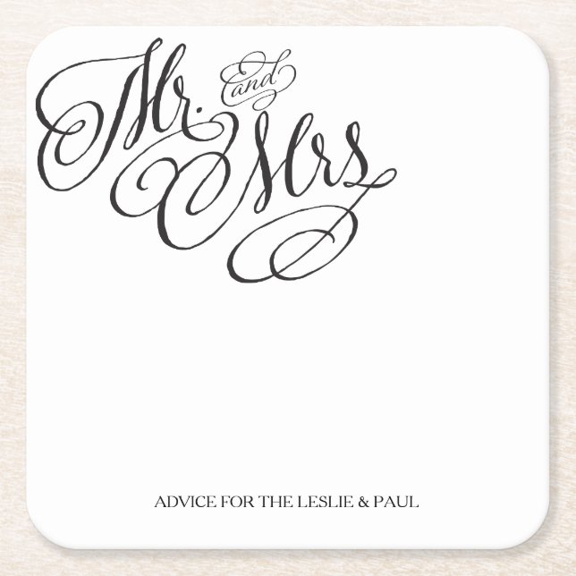 Mr. & Mrs. Wedding Coaster (Front)