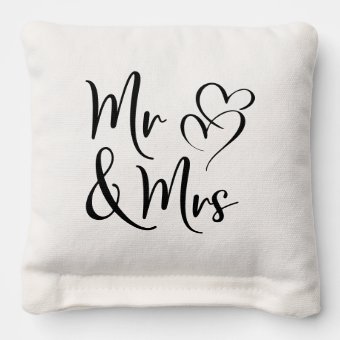 Mr Mrs Wedding Cornhole Bags | Zazzle