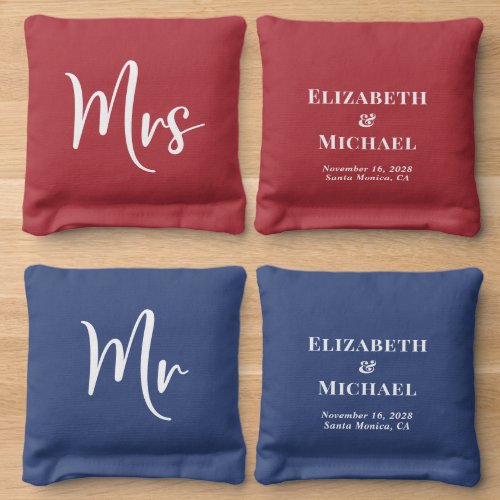 Mr Mrs Wedding Cornhole Bags