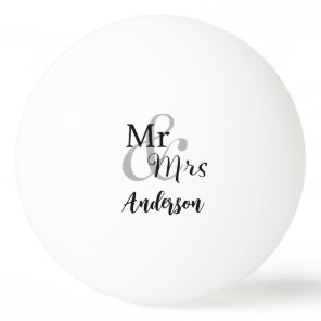 Mr & Mrs Wedding Couple Custom Surname Ping Pong Ball