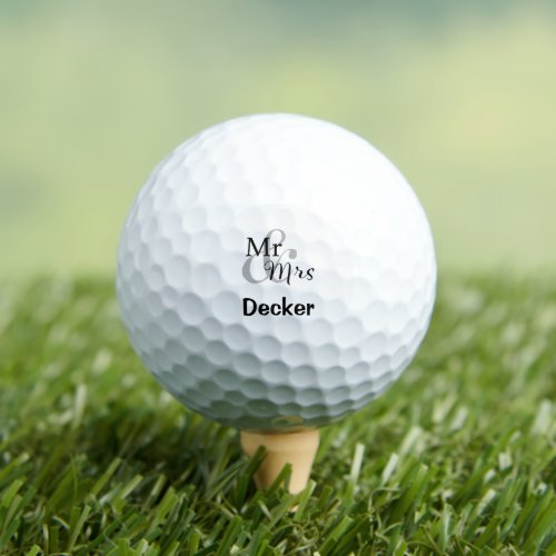 Mr  Mrs Wedding Couple  Golf Balls