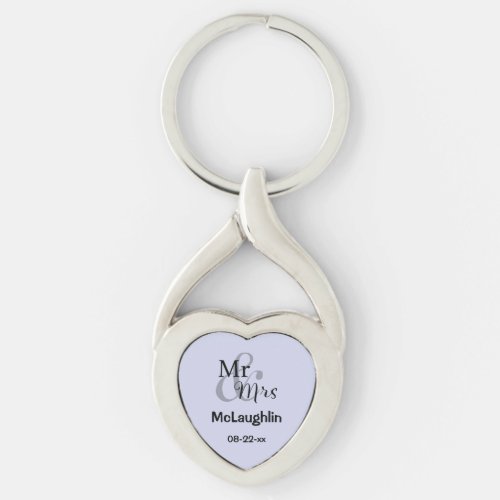 Mr  Mrs Wedding Couple lilac  Keychain