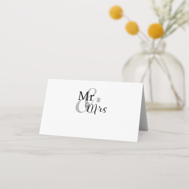 Mr & Mrs Wedding Couple Place Card (Front)
