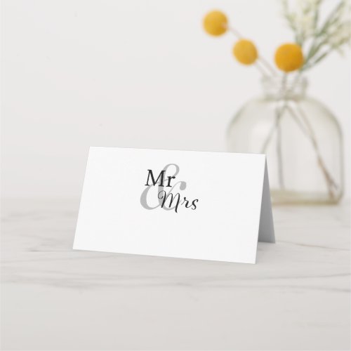 Mr  Mrs Wedding Couple Place Card