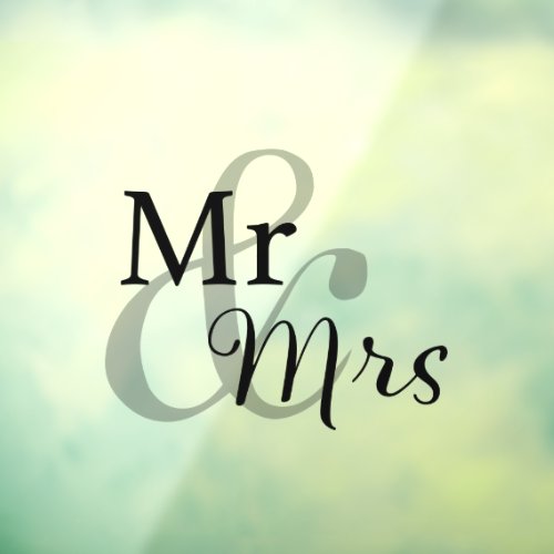Mr  Mrs Wedding Couple  Window Cling