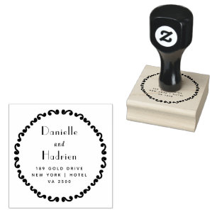 Mr & Mrs Wedding Custom Return Address Rubber Stamp