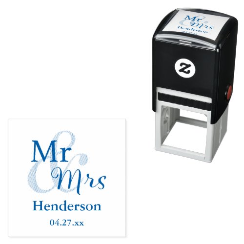 Mr  Mrs Wedding Customized with Name  Date Self_inking Stamp