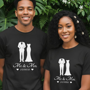 Mr & Mrs Wedding Dress Tuxedo Newlywed Couple T-Shirt