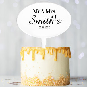 Mr Mrs Wedding Engagement Party Favor Bride Groom  Cake Topper