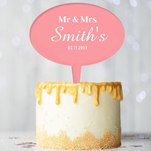 Mr Mrs Wedding Engagement Party Favor Bride Groom Cake Topper