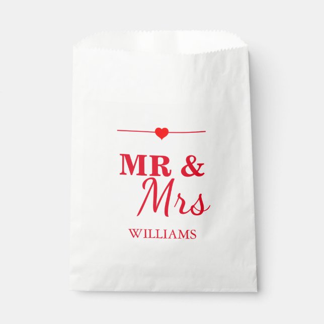 Mr. & Mrs. Wedding Favor Bag (Front)
