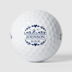 Mr & Mrs Wedding Favor Golf Balls