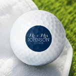 Mr &amp; Mrs Wedding Favor Solid Color Navy Blue Golf Balls at Zazzle