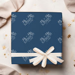 Mr & Mrs Wedding Favor Solid Color Navy Blue Wrapping Paper<br><div class="desc">A bold color with chic fonts make a statement piece for reception favors. Items are easier to customize when you replace all text and photos first. If your art still needs to be adjusted, click on the Customize This button. This will take you to a design area where you can...</div>