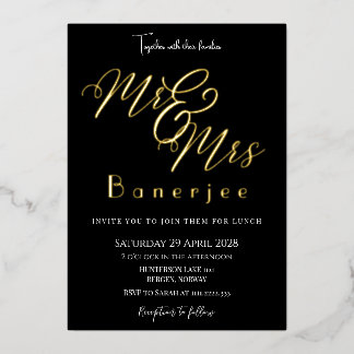 Mr & Mrs Wedding Foil Invitation