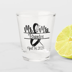 Mr. & Mrs. Wedding Glass Shot Glass