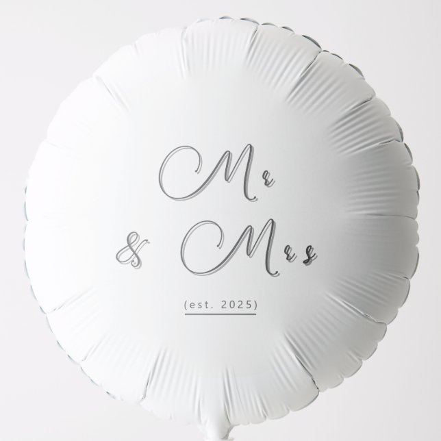 MR & MRS Wedding Helium Balloon – Elegant Decor (Front)