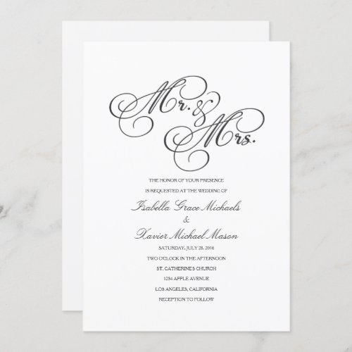 Mr  Mrs  Wedding Invitation