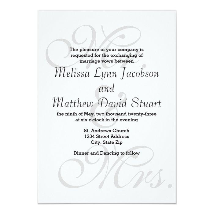 mr and mrs wedding invitation address mr mrs wedding invitation zazzle mr and mrs wedding invitation address mr mrs wedding invitation zazzle