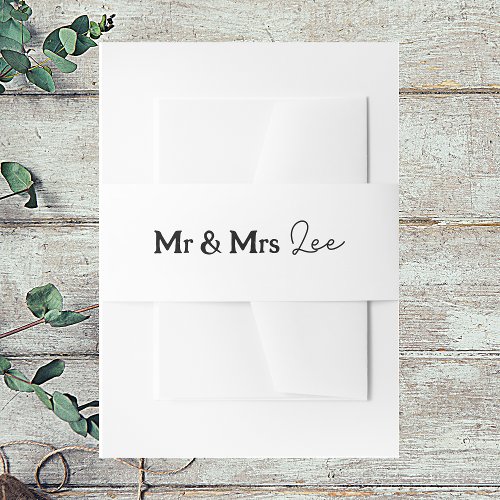 Mr  Mrs Wedding Invitation Belly Band