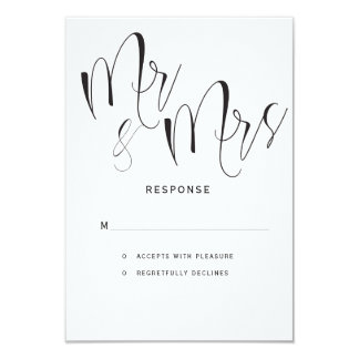 Mr. & Mrs. Wedding invitation response card
