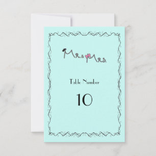 Mr. & Mrs. Wedding Mint Color Table Place Card