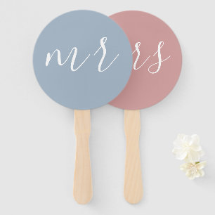 Mr. & Mrs. Wedding Monogram Hand Fan