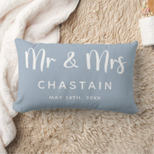 Mr. & Mrs.   Wedding Monogram  Lumbar Pillow