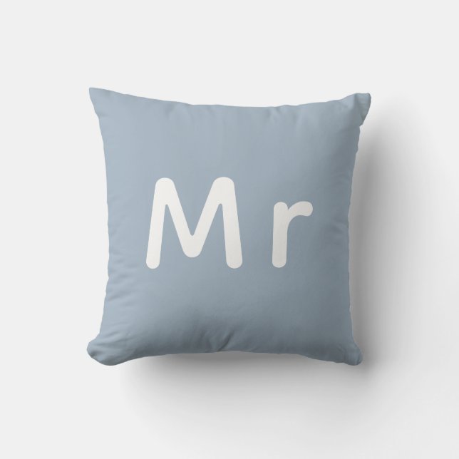 Mr. & Mrs. Wedding Monogram  Throw Pillow (Front)