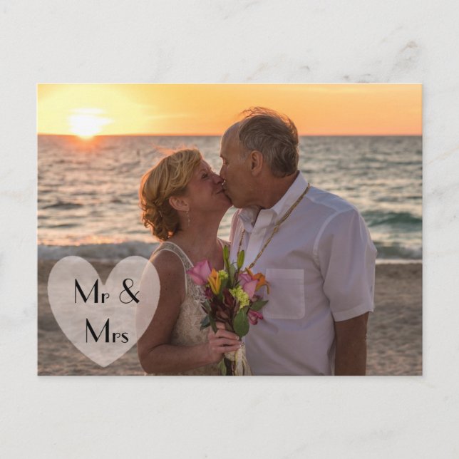"Mr & Mrs" Wedding or Elopement Announcements (Front)