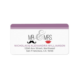 Mr. & Mrs. Wedding Return Address Labels (lilac)