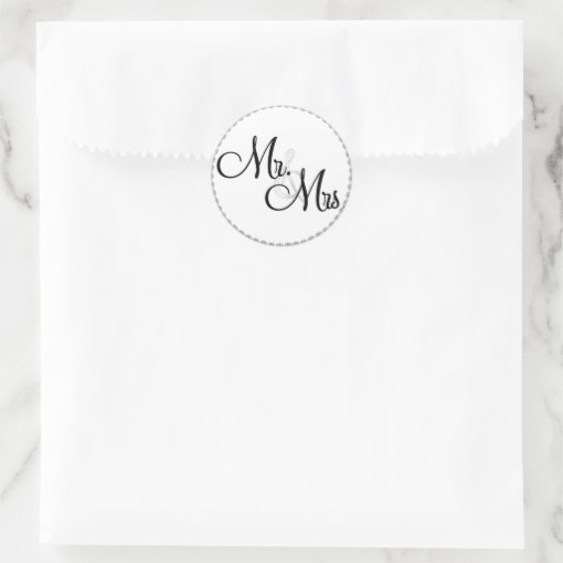 Mr & Mrs. Wedding SEALS/STICKERS BLING Classic Round Sticker Zazzle