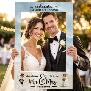 Mr & Mrs Wedding Selfie Frame Photo Booth Prop