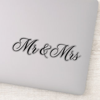 Mr & Mrs Wedding Sticker - black transparent
