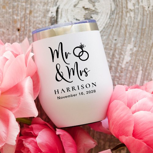 Mr Mrs Wedding Thermal Wine Tumbler