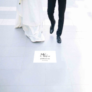 Mr & Mrs Wedding with Name & Date  Floor Decals