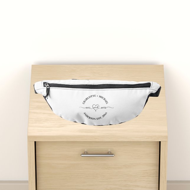 Mr mrs white black newlyweds fanny pack (Creator Uploaded)