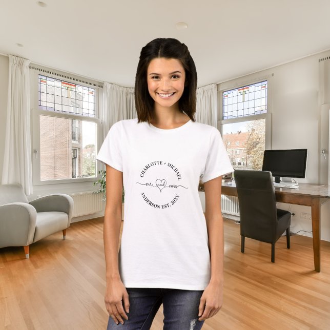 Mr mrs white black newlyweds names T-Shirt (Creator Uploaded)