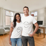 Mr mrs white black newlyweds names T-Shirt<br><div class="desc">Black text.  Mr mrs and a heart.
Personalize and add your names.</div>