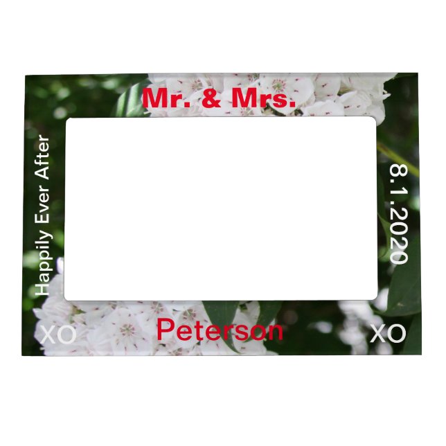 Mr. & Mrs. White Mountain Laurel Magnetic Frames (Front)