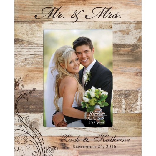 Mr & Mrs Wood Pallet Frame 5x7" (Front)