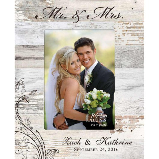 Mr & Mrs Wood Pallet Frame 5x7" (Front)
