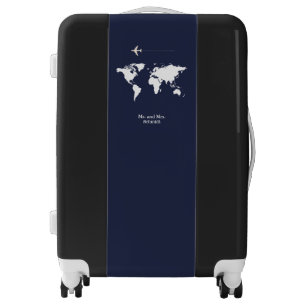 Mr. & Mrs. world travel luggage with name